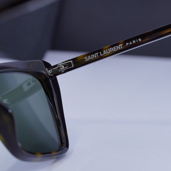 Saint Laurent SL737 MICA THIN 002 Cat Eye Sunglasses - Havana / Grey main image 7